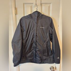Women’s Columbia Black Lightweight Hooded Rain Jacket- Large